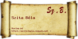 Szita Béla névjegykártya