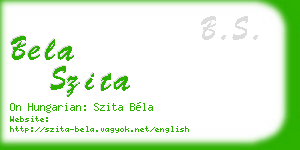bela szita business card