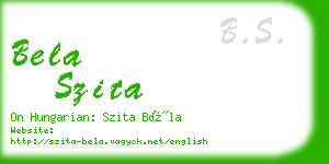 bela szita business card